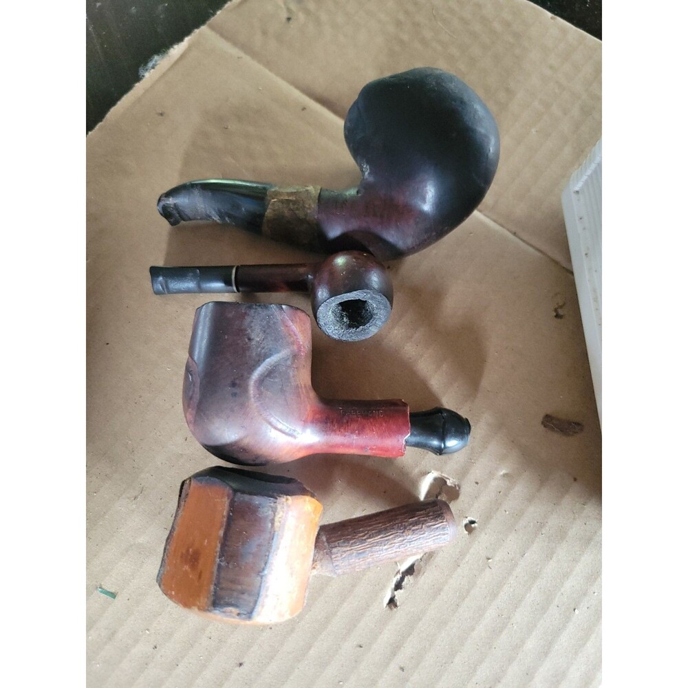 Lot of 4 Wooden Tobacco Pipes Imported france + Dr. Grabow Briar